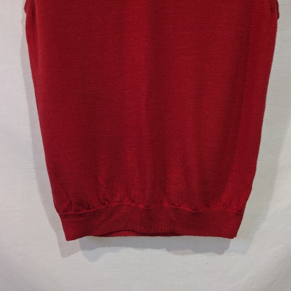 Vintage jos. A. Bank 100% Merino Wool Red Sweater Vest Size Large - Picture 3 of 8